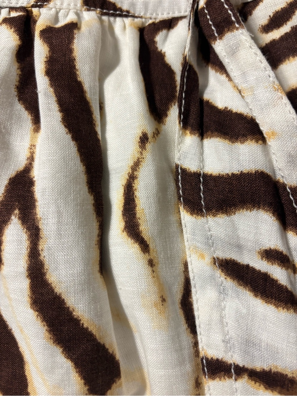 Banana Republic Cream and Brown Animal-Print Tie-Waist Mini Skirt - Picture 6 of 9